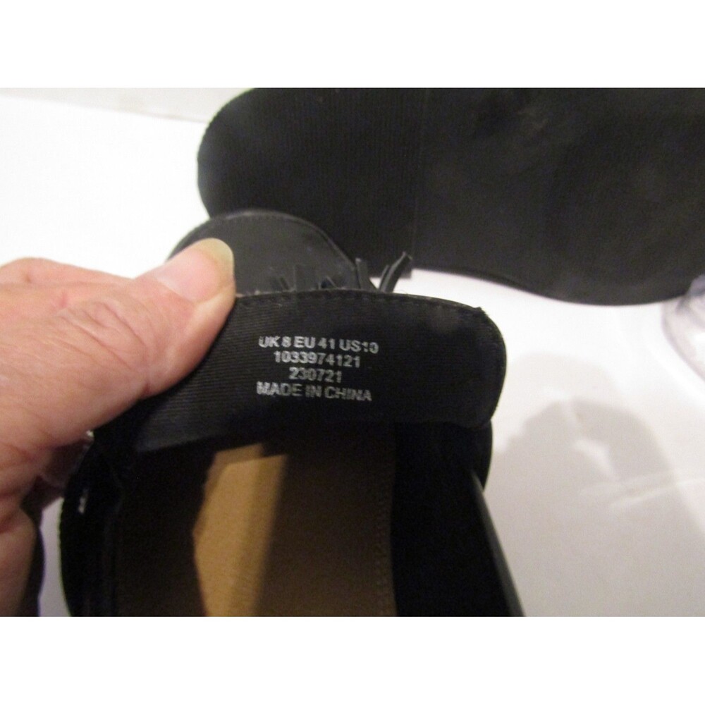 Asos Loafers Black Chunky Four Tassel Black Leather Shoes NWOB Womens Size 10 - Picture 9 of 9